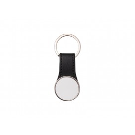 Sublimation PU Strap Key Chain with 2 Inserts(Round, 3*5.8cm) (10/pack)