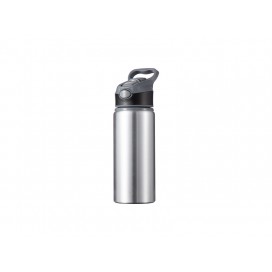 20OZ/650ml Alu Water Bottle with Black Cap(Silver)(10/pack)