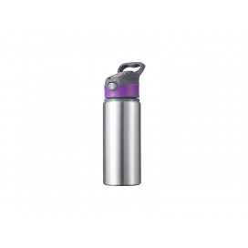 20OZ/650ml Alu Water Bottle with Purple Cap(Silver)(10/pack)