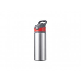 20OZ/650ml Alu Water Bottle with Red Cap(Silver)(10/pack)