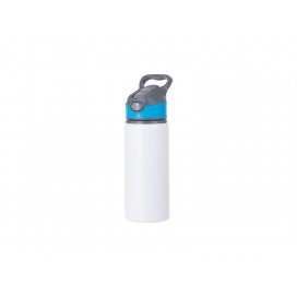 20OZ/650ml Alu Water Bottle with Blue Cap(White)(10/pack)