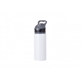 20OZ/650ml Alu Water Bottle with Black Cap(White)(10/pack)