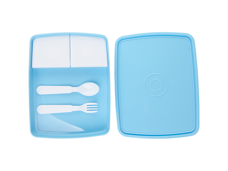 Plastic Lunch Box w/ Grid(Light Blue) w/ Insert (10/pack