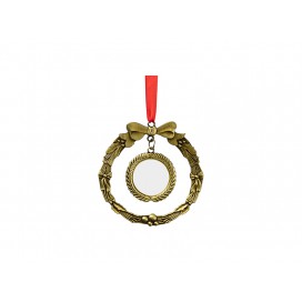 Round Wreath Metal Ornament(Gold)
