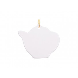 3" Teapot-shape Ceramic Ornament (10/pack)