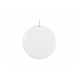 3" Round Ceramic Ornament with Small Gear  (10/pack)