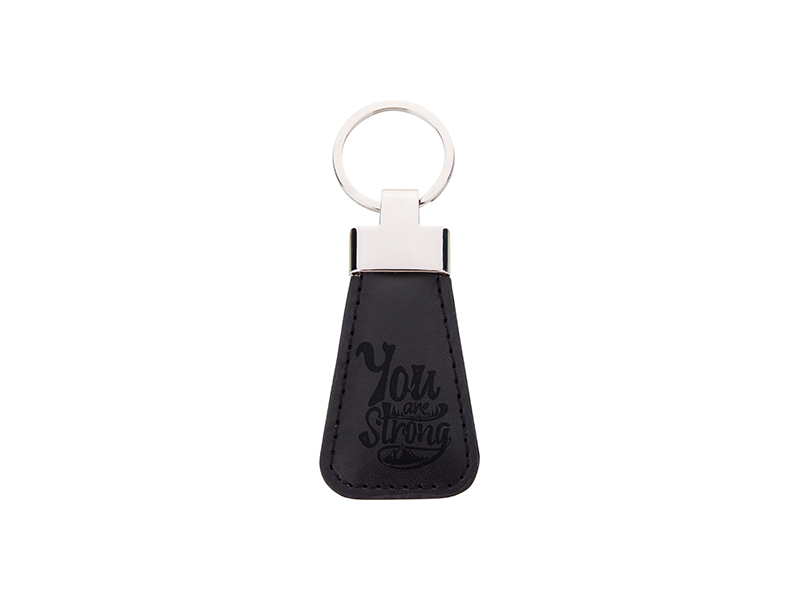 PU Leather Key Chain (Trapezoid, Black)(10/pack)-BestSub - Sublimation ...