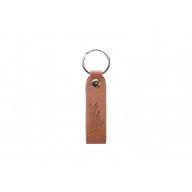 Laser Engraving PU Leather Keychain (Handle,Brown) (10/pack)