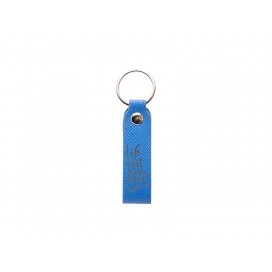 Laser Engraving PU Leather Keychain (Handle,Medium Blue) (10/pack)