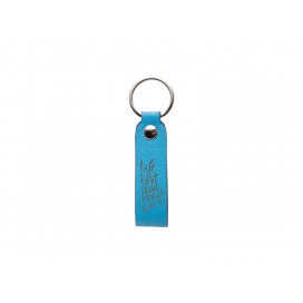 Laser Engraving PU Leather Keychain (Handle,Light Blue) (10/pack)