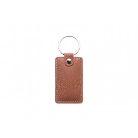 Laser Engraving PU Leather Keychain (Rect,Brown) (10/pack)