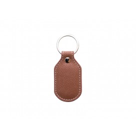 Laser Engraving PU Leather Keychain(Barrel,Brown)(10/pack)
