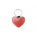 Glitter PU Leather Key Chain (Heart, Red) (10/pack)