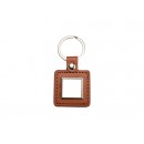 PU Key Chain(Square, Brown) (10/pack)