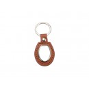 PU Key Chain(Oval, Brown) (10/pack)