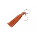 Round Keychain w/ Long Tassel(Orange) (10/pack)