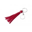 Round Keychain w/ Long Tassel(Red) (10/pack)