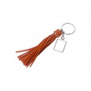 Square Keychain w/ Long Tassel(Orange) (10/pack)