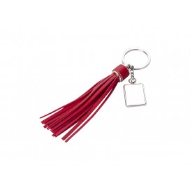 Square Keychain w/ Long Tassel(Red) (10/pack)