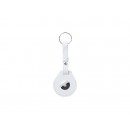 Sublimation PU AirTag Keychain Holder(Long strap, White)