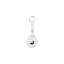 Sublimation PU AirTag Keychain Holder(Long strap, White)