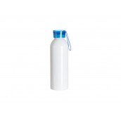 25oz/750ml Portable Sports Slim Aluminum bottle With Blue Cap(White)(10/pack)
