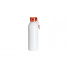 25oz/750ml Portable Sports Slim Aluminum bottle With Red Cap(White)(10/pack)