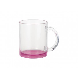 11oz Clear Glass Mugs(Purple Red Bottom)(10/pack)