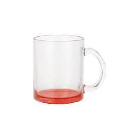 11oz Clear Glass Mugs(Red Bottom)(10/pack)