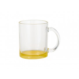 11oz Clear Glass Mugs(Yellow Bottom)(10/pack)