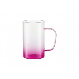18oz/540ml Glass Mug(Clear, Gradient Pink)(10/pack)