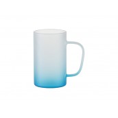 18oz/540ml Glass Mug(Frosted, Gradient Blue)(10/pack)