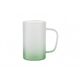 18oz/540ml Glass Mug(Frosted, Gradient Green)(10/pack)