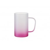 18oz/540ml Glass Mug(Frosted, Gradient Pink)(10/pack)