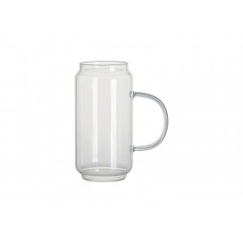 18oz/550ml Clear Can Glass Mug w/ Handle(10/pack)