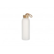 Sublimation Blanks25oz/750ml Frosted Glass Bottle w/ Bamboo Lid