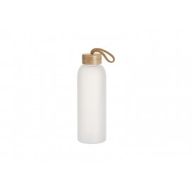 Sublimation Blanks25oz/750ml Frosted Glass Bottle w/ Bamboo Lid