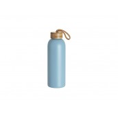 Sublimation Blanks25oz/750ml Frosted Glass Bottle w/ Bamboo Lid (Light Blue)