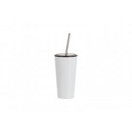 16oz/480ml Stainless Steel Tumbler with Lid&Straw(White)(10/pack)
