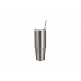 Sublimation Blanks30oz/900ml Stainless Steel Travel Tumbler with Lid & Straw(Silver)(10/pack)