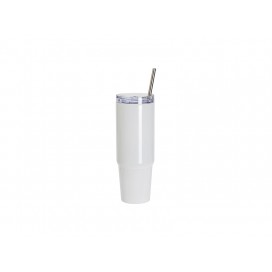 Sublimation Blanks36oz/1080ml Stainless Steel Travel Tumbler with Lid & Straw(White)(10/pack)
