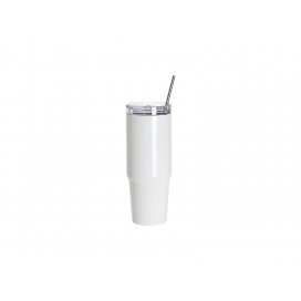 Sublimation Blanks30oz/900ml Stainless Steel Travel Tumbler with Lid & Straw(White)(10/pack)