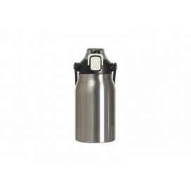 Sublimation Blanks32oz/1000ml Stainless Steel Travel Bottle w/ Black Portable Straw Lid & Handle(Silver)