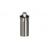 Sublimation Blanks44oz/1300ml Stainless Steel Travel Bottle w/ Black Portable Straw Lid & Handle(Silver)