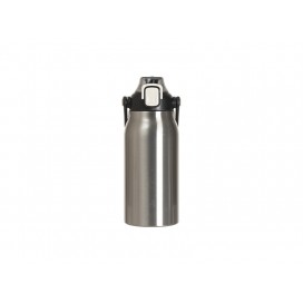 Sublimation Blanks44oz/1300ml Stainless Steel Travel Bottle w/ Black Portable Straw Lid & Handle(Silver)