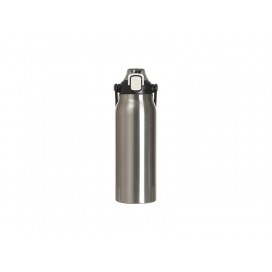 Sublimation Blanks57oz/1700ml Stainless Steel Travel Bottle w/ Black Portable Straw Lid & Handle(Silver)