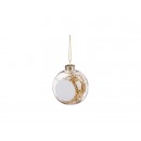 8cm Plastic Christmas Ball Ornament w/ Gold String(Clear) (10/pack)