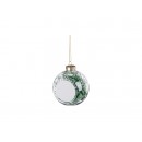 8cm Plastic Christmas Ball Ornament w/ Green String(Clear) (10/pack)