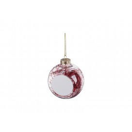 8cm Plastic Christmas Ball Ornament w/ Red String(Clear) (10/pack)