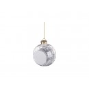 8cm Plastic Christmas Ball Ornament w/ Silver String (Clear) (10/pack)